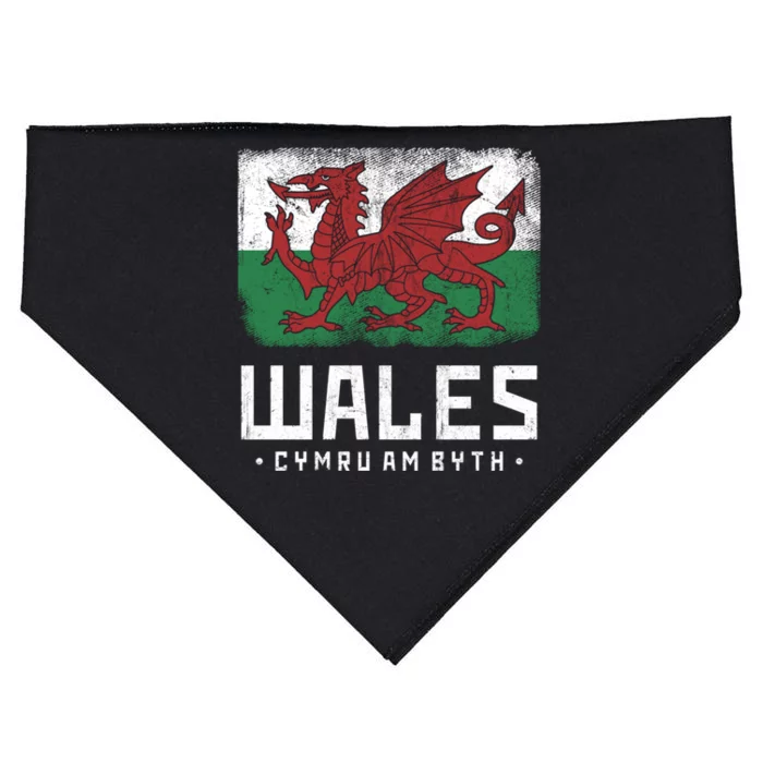 Wales Flag Welsh Dragon Banner Cymru Am Byth Welsh Gift USA-Made Doggie Bandana