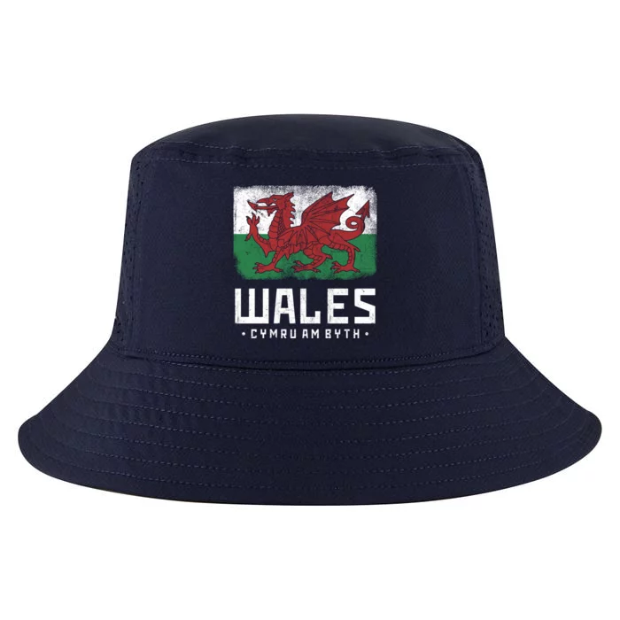 Wales Flag Welsh Dragon Banner Cymru Am Byth Welsh Gift Cool Comfort Performance Bucket Hat