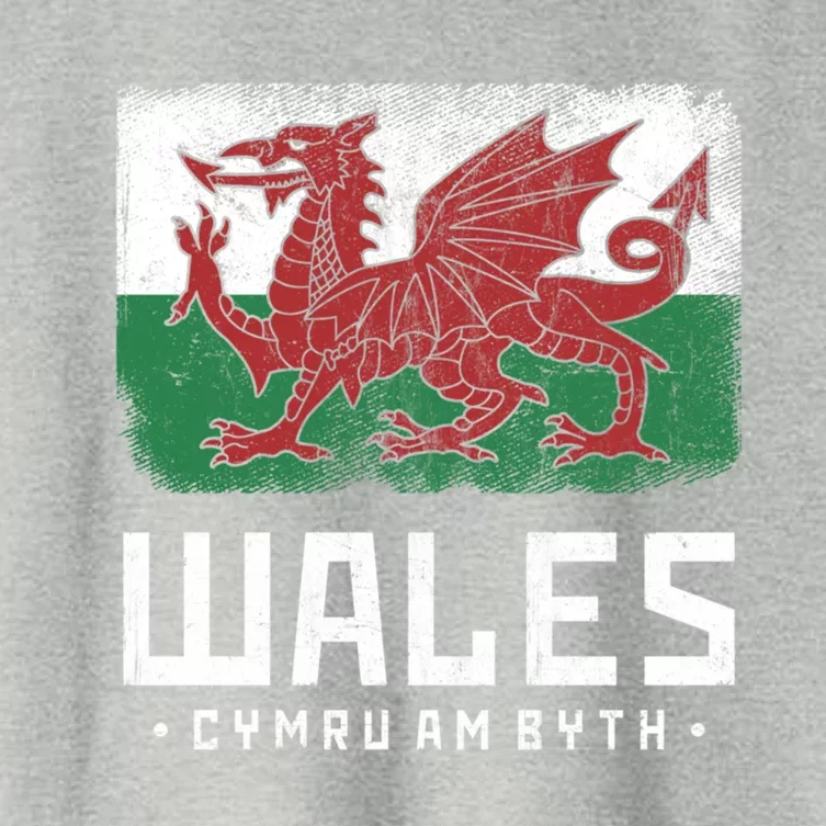 Wales Flag Welsh Dragon Banner Cymru Am Byth Welsh Gift Women's Crop Top Tee