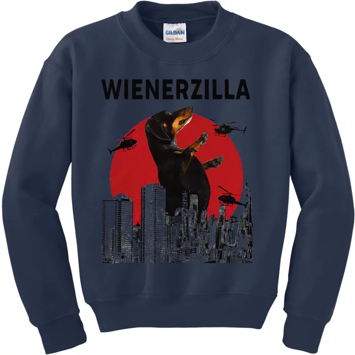 Wienerzilla Funny Wiener Dog Dachshund Lovers MOTHERS Kids Sweatshirt