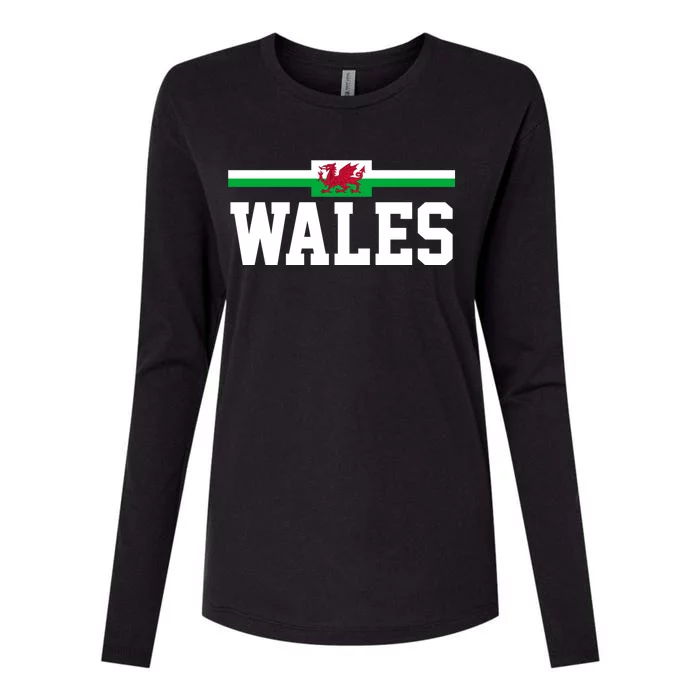 Wales Flag Welsh Cool Gift Womens Cotton Relaxed Long Sleeve T-Shirt