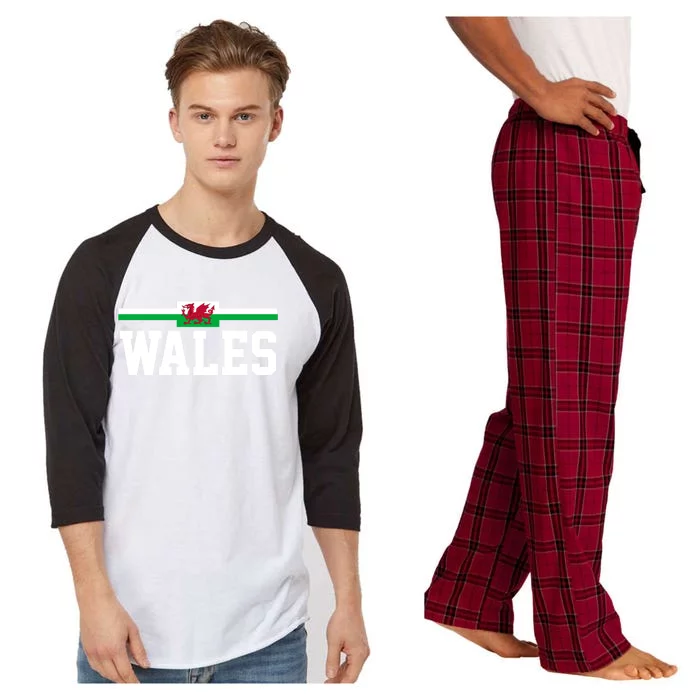 Wales Flag Welsh Cool Gift Raglan Sleeve Pajama Set