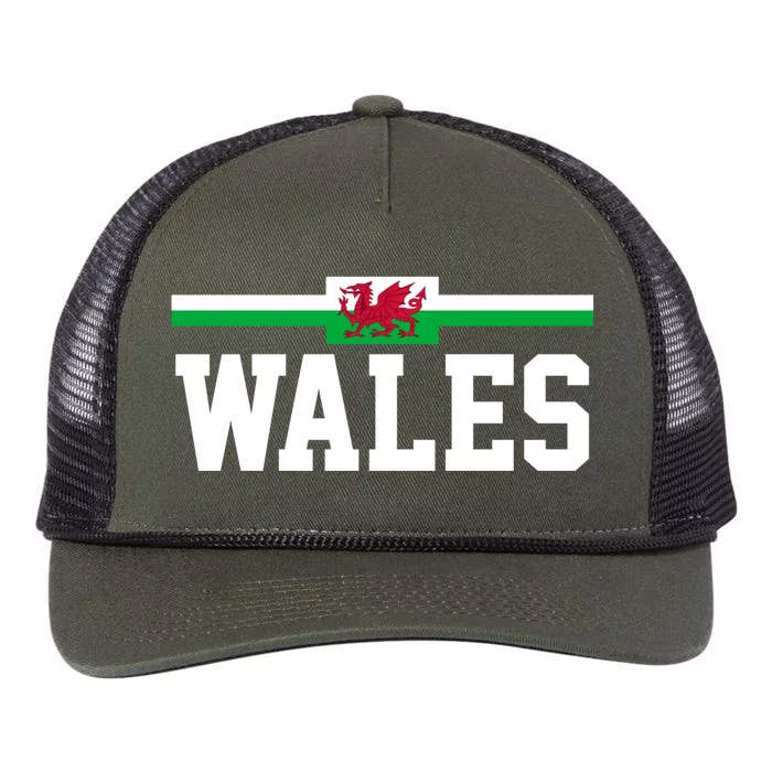 Wales Flag Welsh Cool Gift Retro Rope Trucker Hat Cap