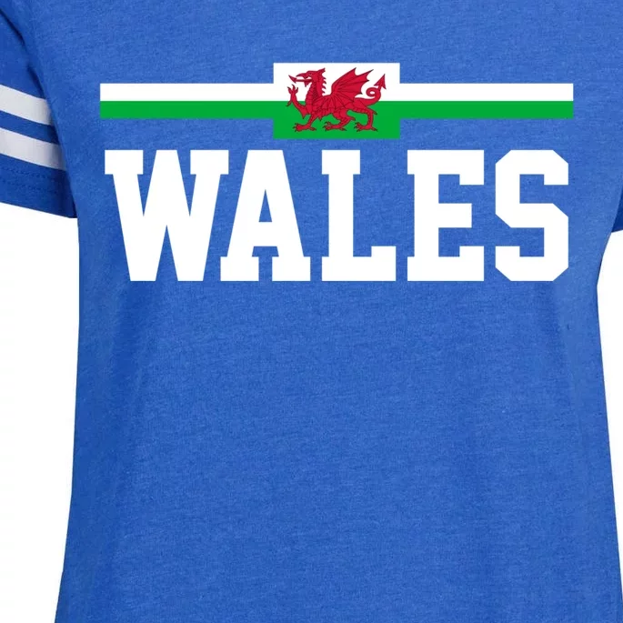 Wales Flag Welsh Cool Gift Enza Ladies Jersey Football T-Shirt