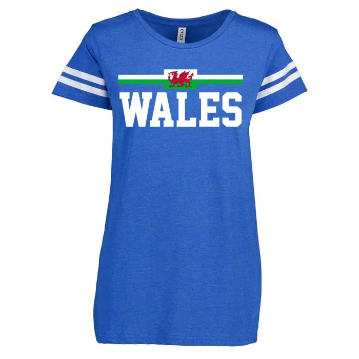 Wales Flag Welsh Cool Gift Enza Ladies Jersey Football T-Shirt