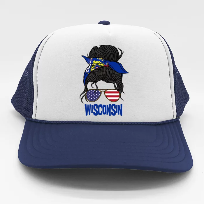 Wisconsin For Wisconsin Proud State Flag For Women Trucker Hat