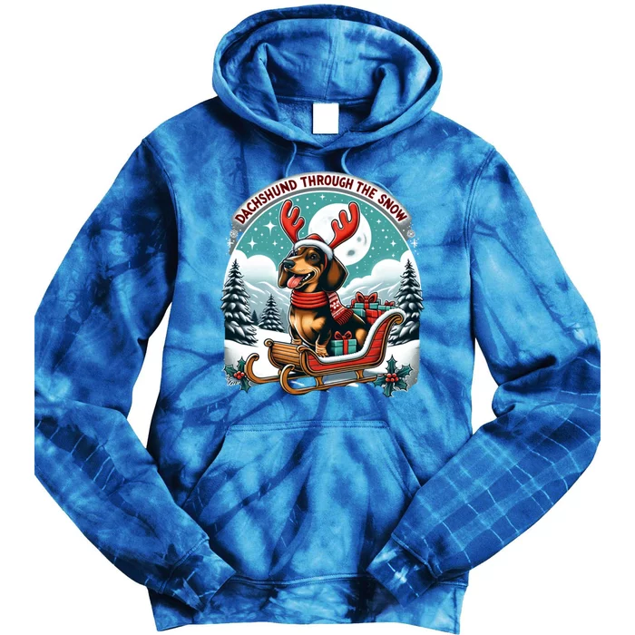 Winter Fun With The Dachshund Gift Tie Dye Hoodie