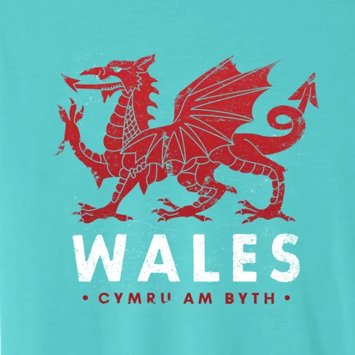 Wales Flag Welsh Dragon Baner Cymru Am Byth Welsh Meaningful Gift ChromaSoft Performance T-Shirt