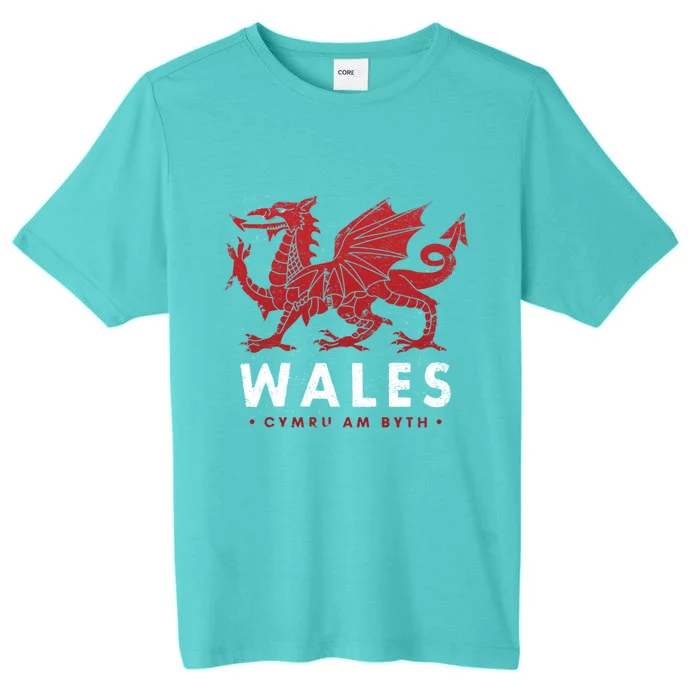 Wales Flag Welsh Dragon Baner Cymru Am Byth Welsh Meaningful Gift ChromaSoft Performance T-Shirt