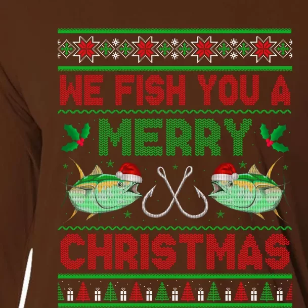 We Fish You A Christmas Fishers Ugly Xmas Cooling Performance Long Sleeve Crew