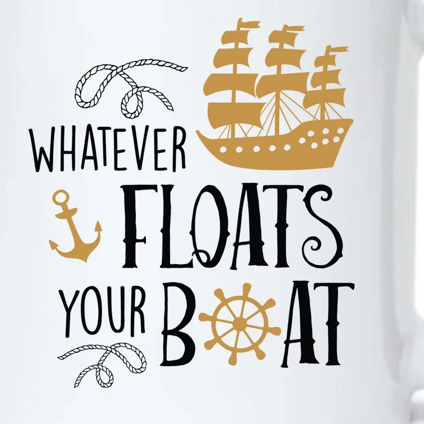 Whatever Floats Your Boat Funny Pirate Ship Black Color Changing Mug