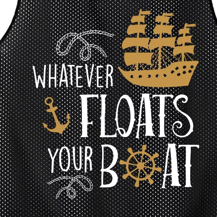 Whatever Floats Your Boat Funny Pirate Ship Mesh Reversible Basketball Jersey Tank