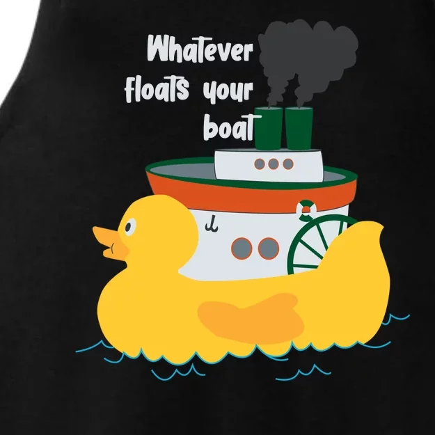 Whatever Floats Your Boat Funny Floaty Duck Ladies Tri-Blend Wicking Tank