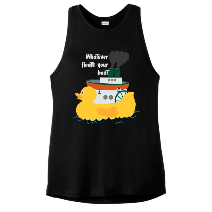 Whatever Floats Your Boat Funny Floaty Duck Ladies Tri-Blend Wicking Tank