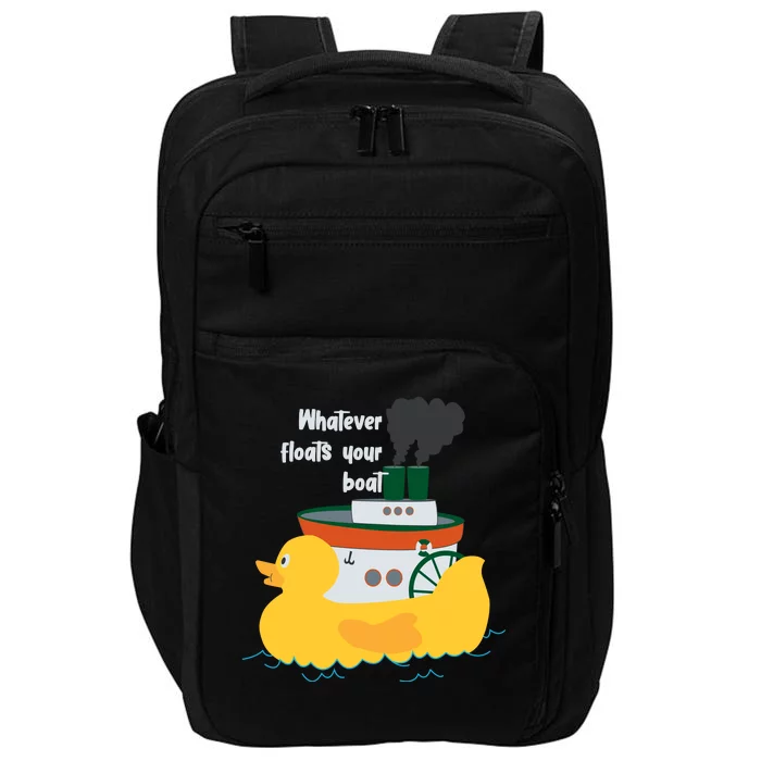 Whatever Floats Your Boat Funny Floaty Duck Impact Tech Backpack