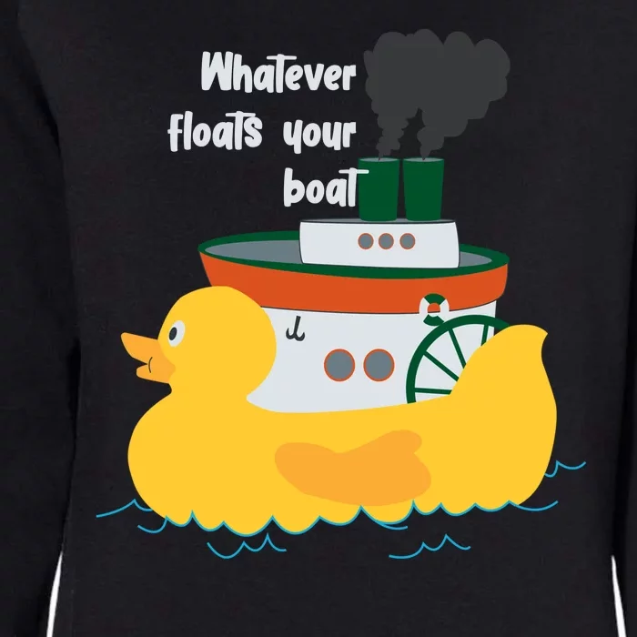 Whatever Floats Your Boat Funny Floaty Duck Womens California Wash Sweatshirt