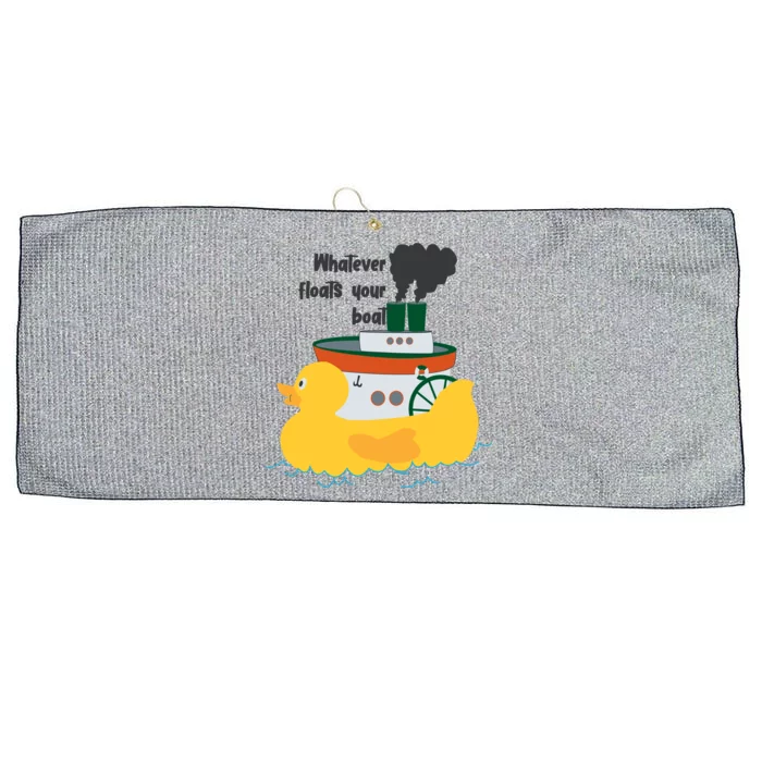 Whatever Floats Your Boat Funny Floaty Duck Large Microfiber Waffle Golf Towel