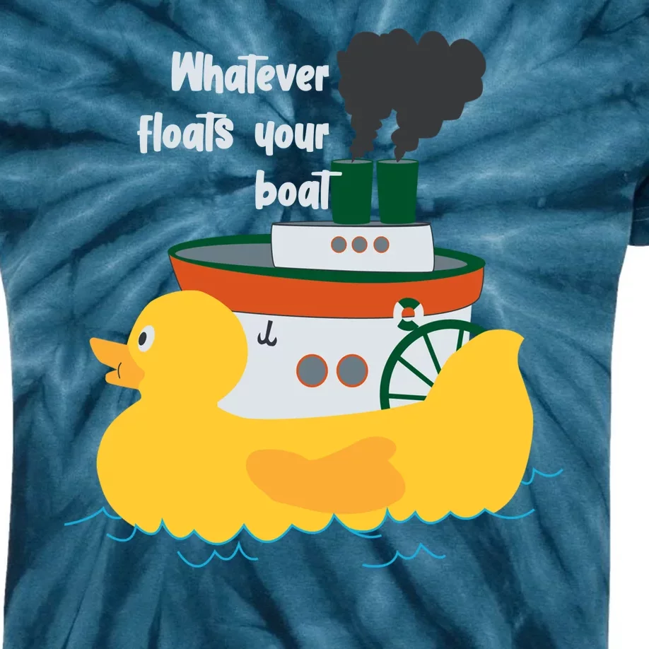 Whatever Floats Your Boat Funny Floaty Duck Kids Tie-Dye T-Shirt