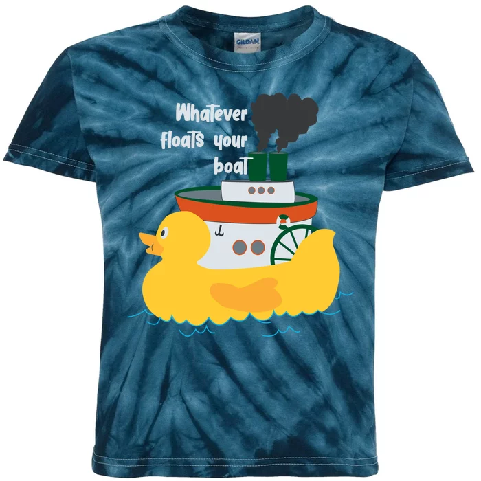 Whatever Floats Your Boat Funny Floaty Duck Kids Tie-Dye T-Shirt