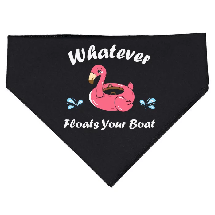 Whatever Floats Your Boat Funny Flamingo USA-Made Doggie Bandana