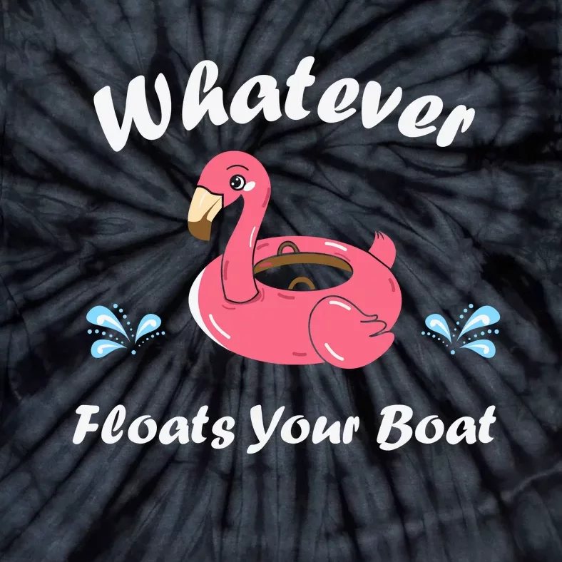 Whatever Floats Your Boat Funny Flamingo Tie-Dye T-Shirt