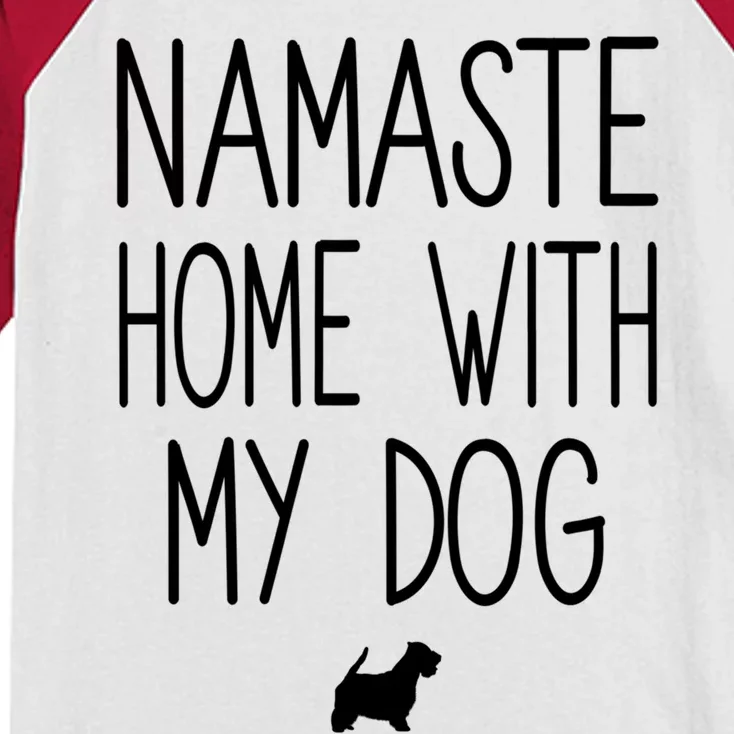 Westie Funny Yoga Namaste Home With My Dog Meaningful Gift Kids Colorblock Raglan Jersey