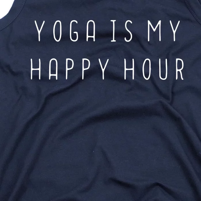 Womens Funny Yoga Lover Peace Gift Yoga Is My Happy Hour VNeck Tank Top