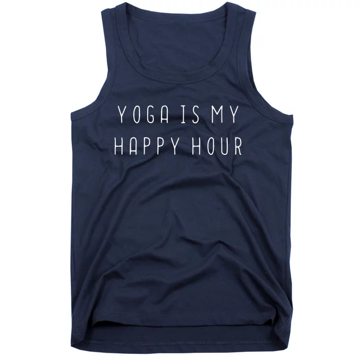 Womens Funny Yoga Lover Peace Gift Yoga Is My Happy Hour VNeck Tank Top