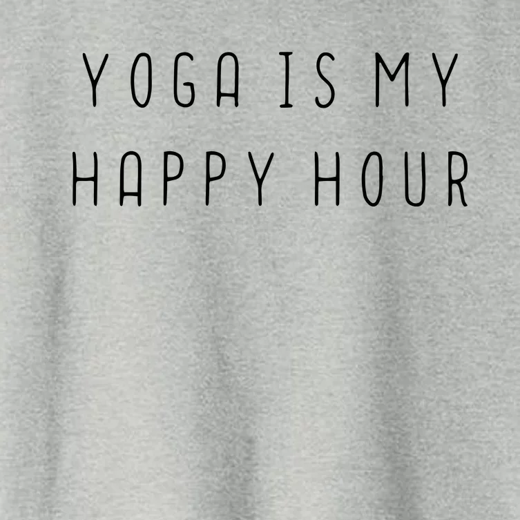 Womens Funny Yoga Lover Peace Gift Yoga Is My Happy Hour VNeck Women's Crop Top Tee