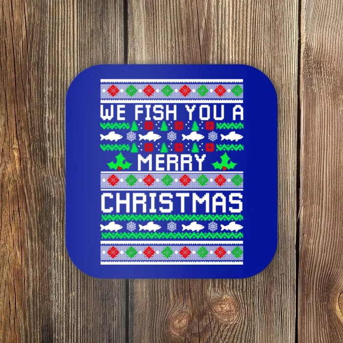 We Fish You A Merry Christmas Fishers Ugly Xmas Sweater Great Gift Coaster