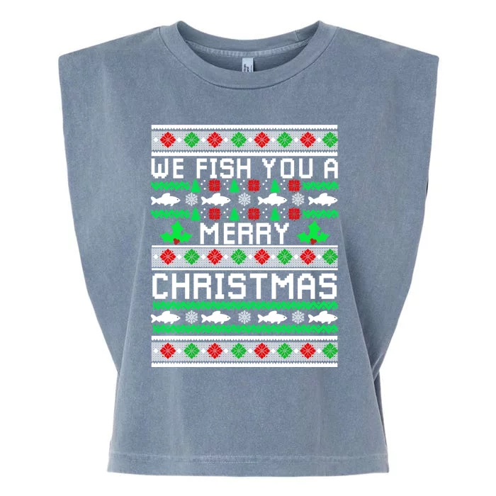 We Fish You A Merry Christmas Fishers Ugly Xmas Sweater Great Gift Garment-Dyed Women's Muscle Tee