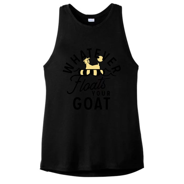 WHATEVER FLOATS YOUR GOAT Ladies Tri-Blend Wicking Tank