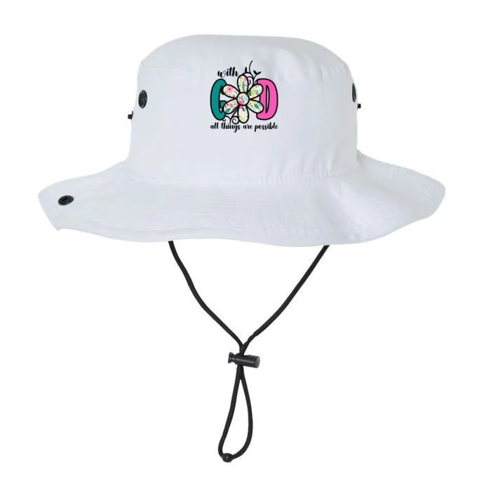 With God All Things Are Possible Floral Faith Legacy Cool Fit Booney Bucket Hat