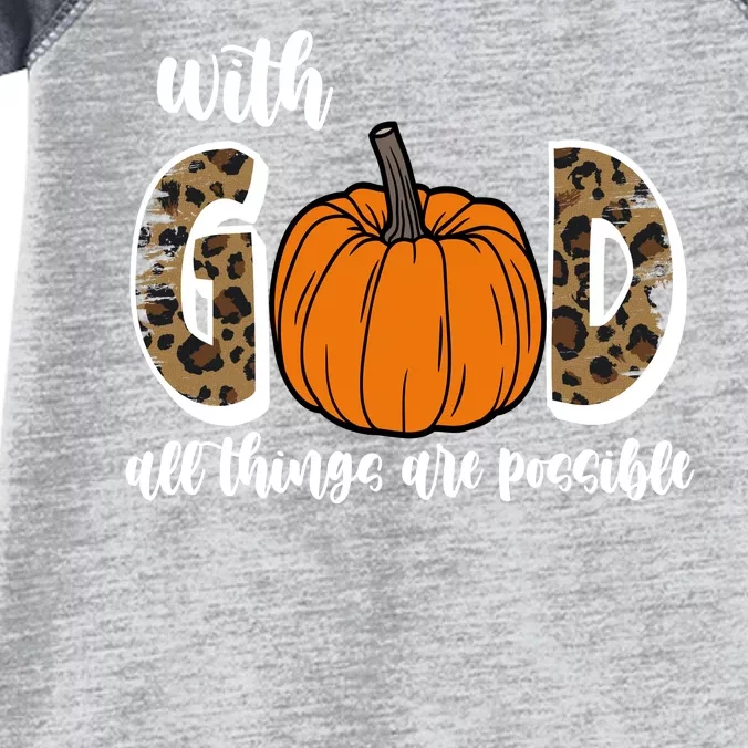 With God All Things Are Possible Fall Pumpkin Infant Baby Jersey Bodysuit