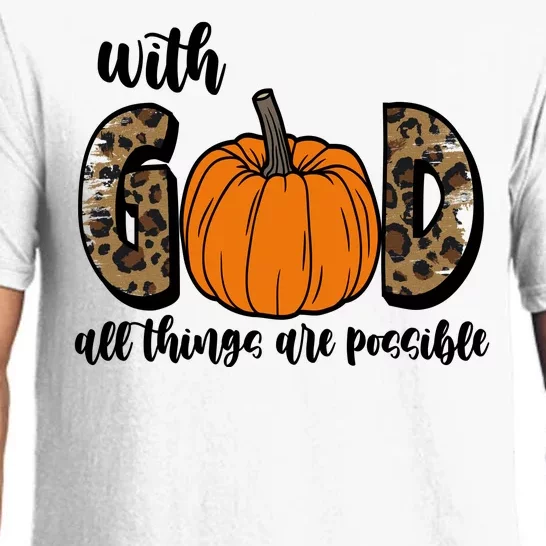 With God All Things Are Possible Fall Pumpkin Pajama Set