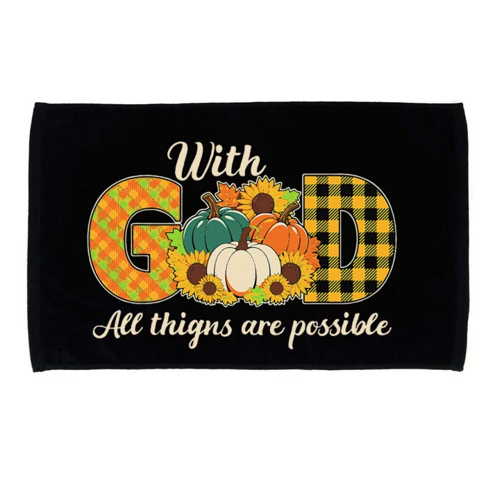 With God All Things Are Possible Christian Fall Microfiber Hand Towel