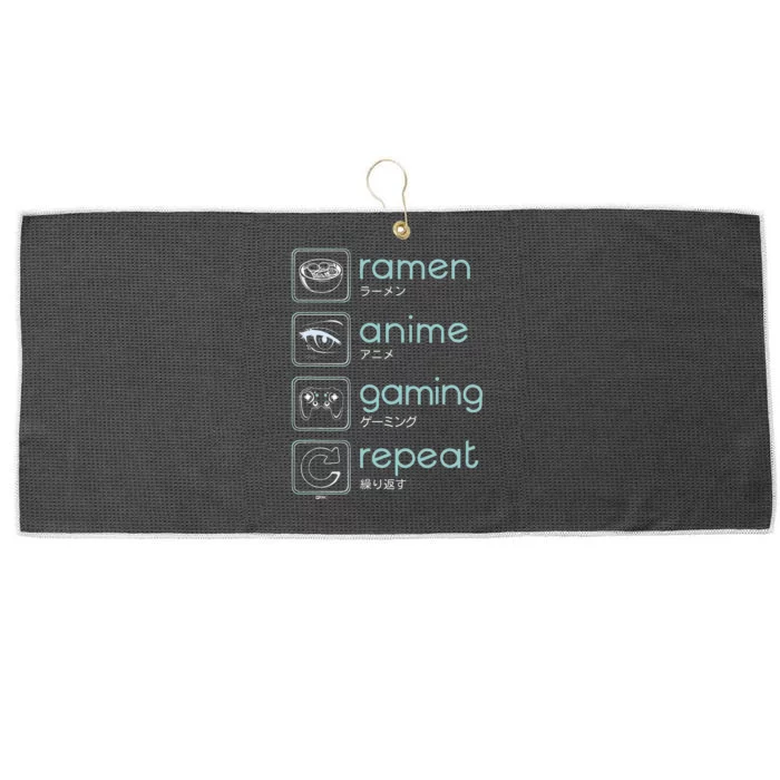 Wakeup Gaming Again Ra Anime Gaming Restart Large Microfiber Waffle Golf Towel