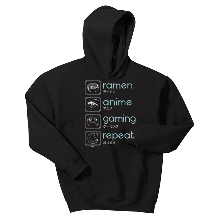 Wakeup Gaming Again Ra Anime Gaming Restart Kids Hoodie