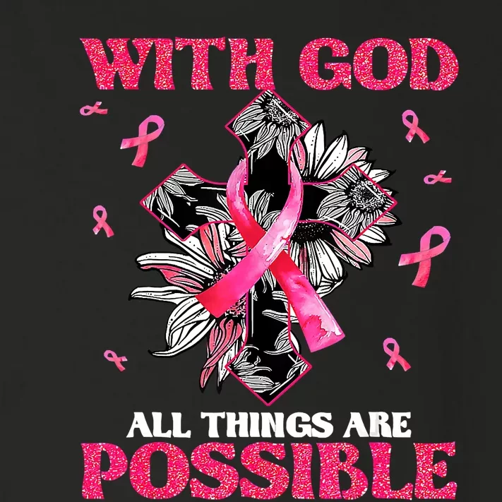 With God All Things Are Possible Breast Cancer Awareness Toddler Long Sleeve Shirt