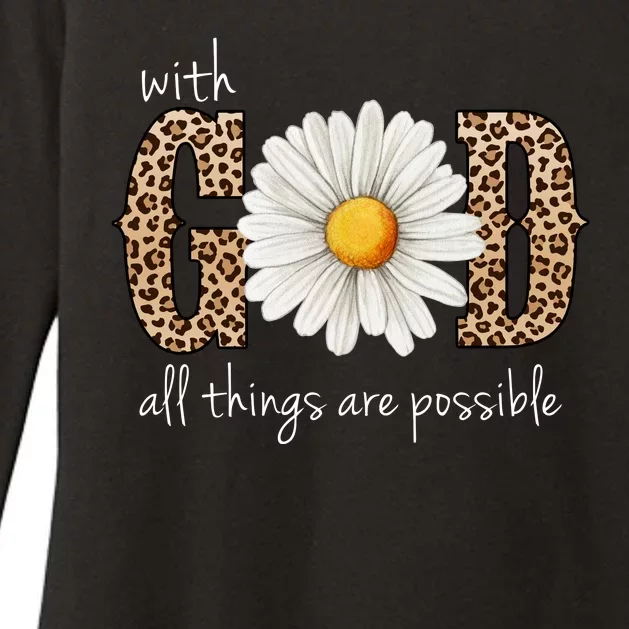 With God All Things Are Possible Sunflower Womens CVC Long Sleeve Shirt