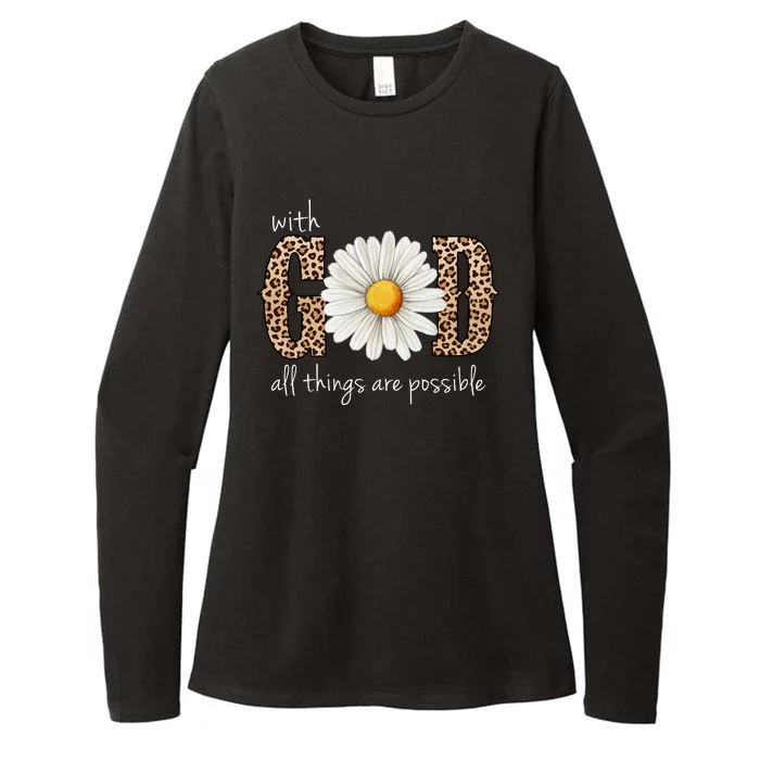 With God All Things Are Possible Sunflower Womens CVC Long Sleeve Shirt