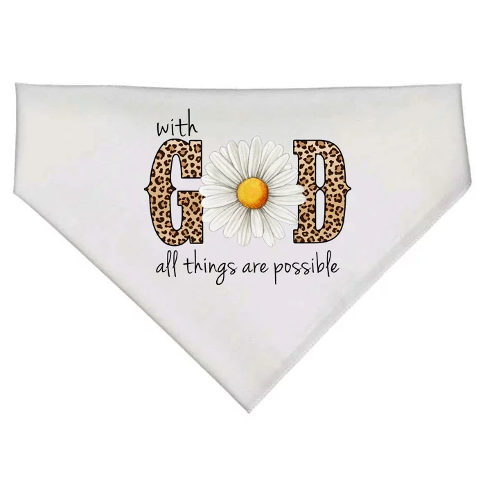 With God All Things Are Possible Sunflower USA-Made Doggie Bandana