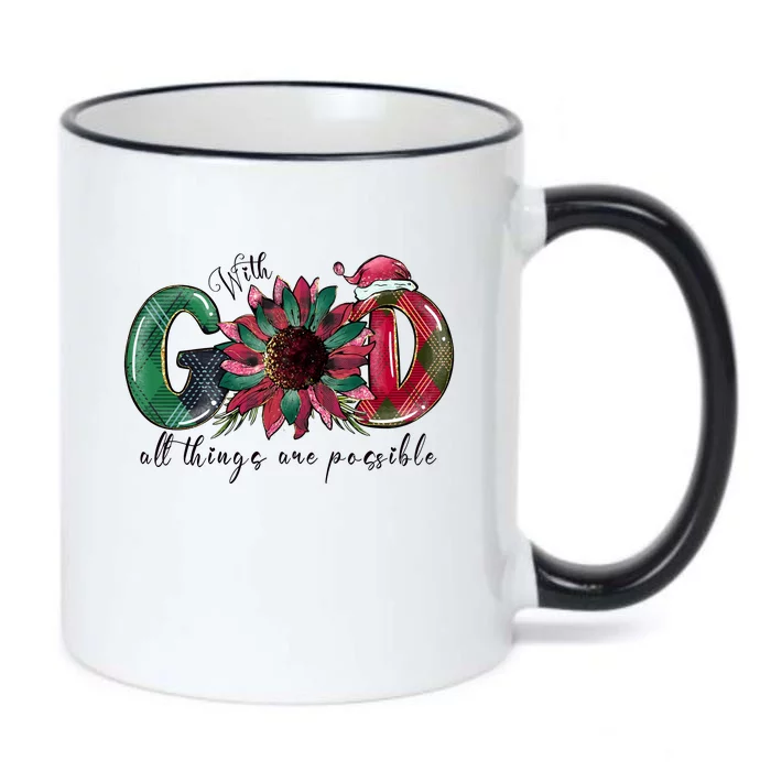 With God All Things Are Posible Black Color Changing Mug