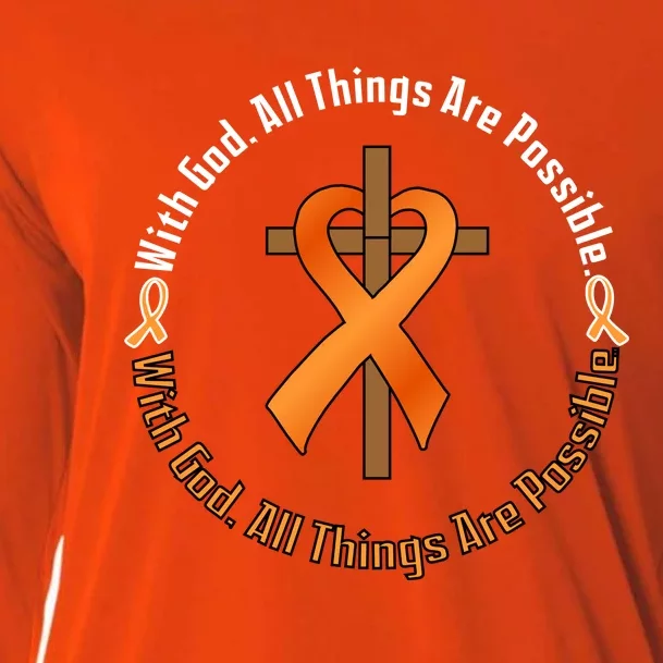 With God All Things Are Possible Multiple Sclerosis Awareness Cooling Performance Long Sleeve Crew