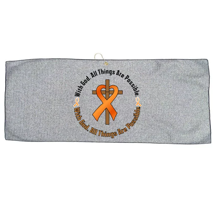 With God All Things Are Possible Multiple Sclerosis Awareness Large Microfiber Waffle Golf Towel