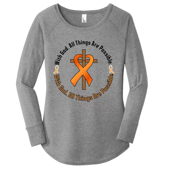 With God All Things Are Possible Multiple Sclerosis Awareness Women's Perfect Tri Tunic Long Sleeve Shirt