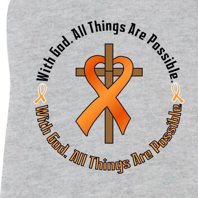 With God All Things Are Possible Multiple Sclerosis Awareness Women's Racerback Tank