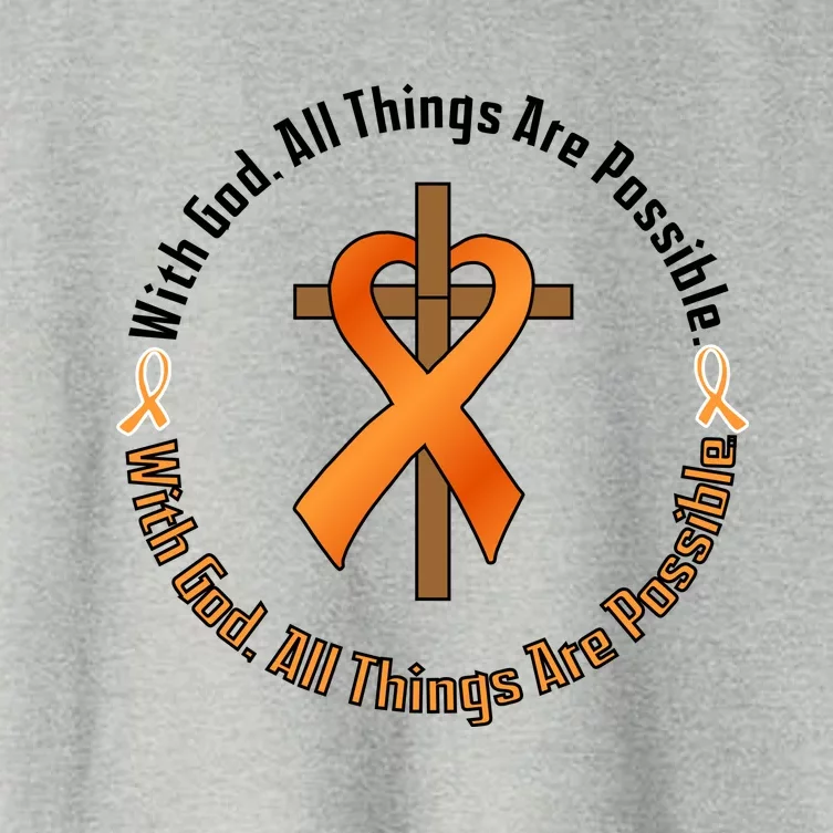 With God All Things Are Possible Multiple Sclerosis Awareness Women's Crop Top Tee