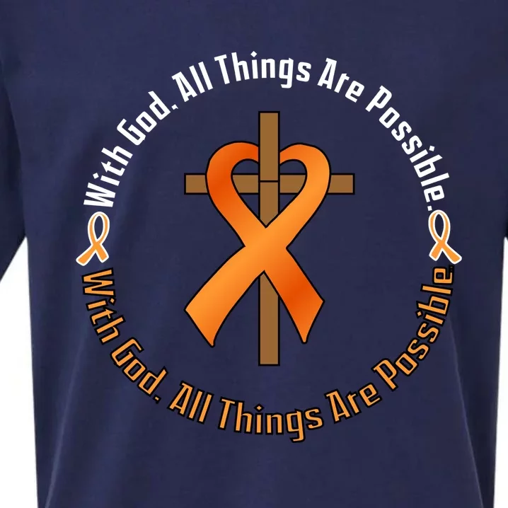 With God All Things Are Possible Multiple Sclerosis Awareness Sueded Cloud Jersey T-Shirt