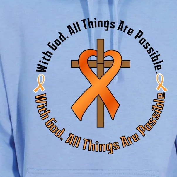 With God All Things Are Possible Multiple Sclerosis Awareness Unisex Surf Hoodie